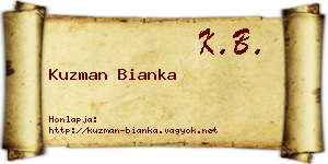 Kuzman Bianka névjegykártya